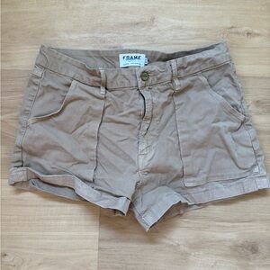 Frame Denim Khaki Cotton Utility Bermuda Shorts